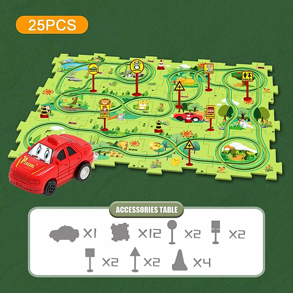 Car Track Puzzle Set - A Brain Teasing Moving Puzzle!